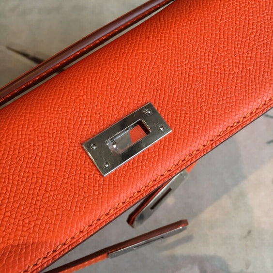 Vibrant Orange Leather