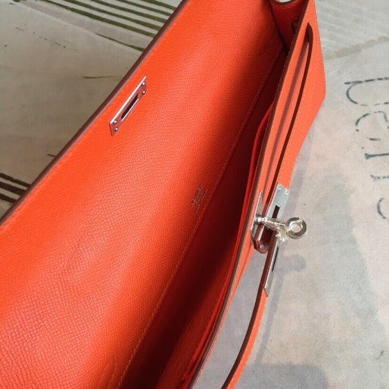 Vibrant Orange Leather