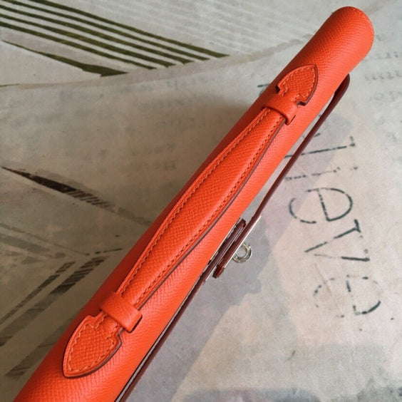 Vibrant Orange Leather