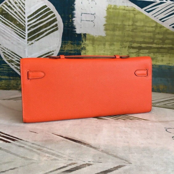Vibrant Orange Leather