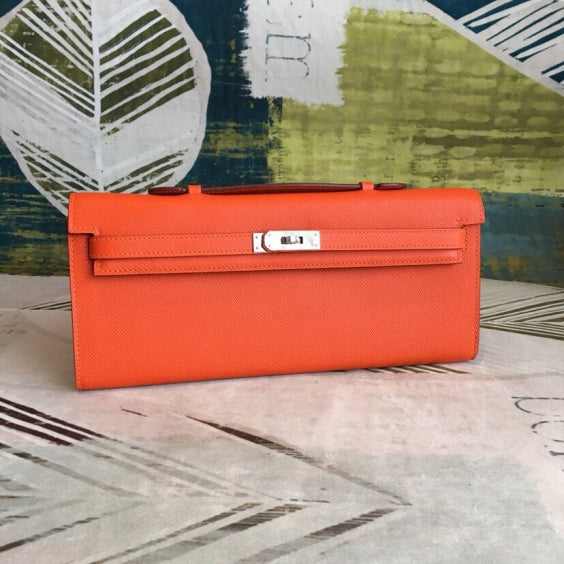 Vibrant Orange Leather